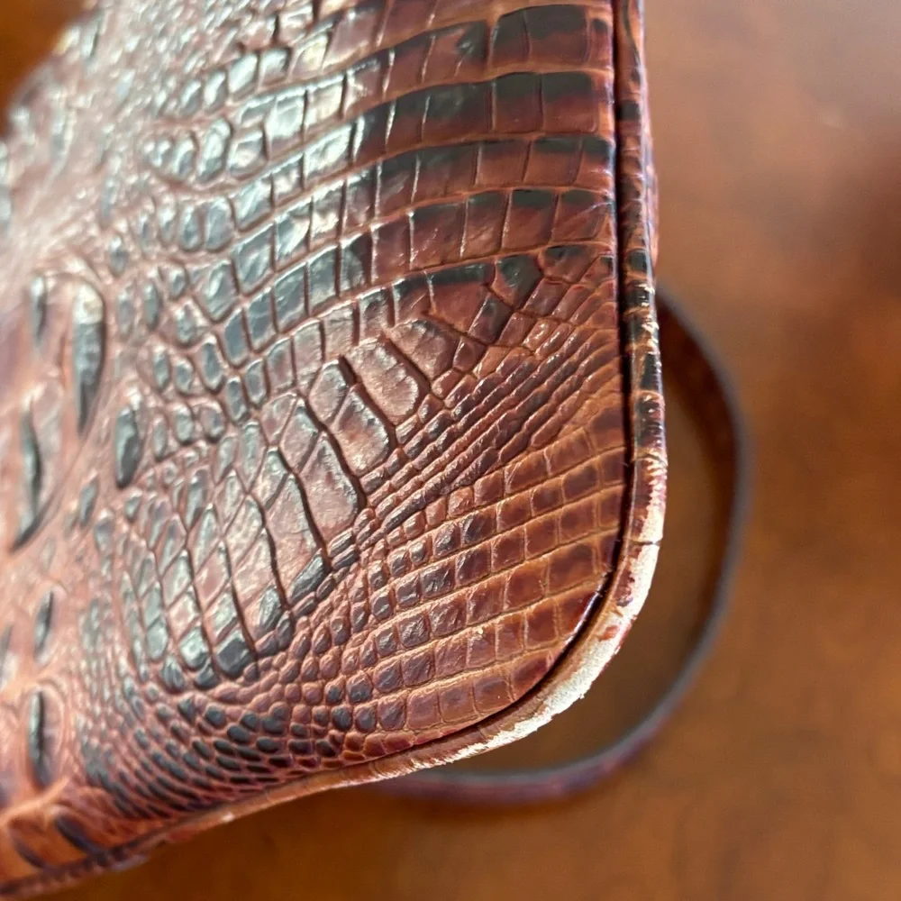 Brahmin‎ Brown Croc-Embossed Crossbody Bag
